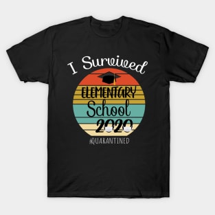I Survived Elementary School Funny Quarantine Graduation Gift - Vintage Quarantined Class Of 2020 T-Shirt